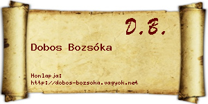 Dobos Bozsóka névjegykártya